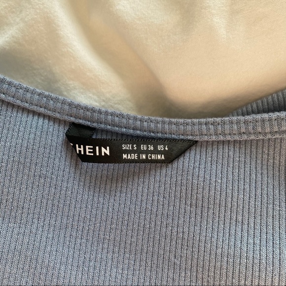 Shein Button Up Rib-Knit CropTop - Picture 2 of 2